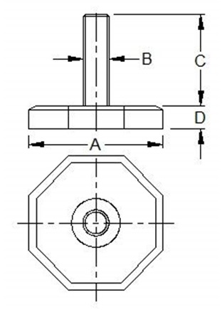 Regulierschrauben M10 x 20 mm, 4 Stück