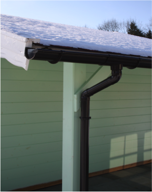 Pultdach und Carport Kunststoff Dachrinnensets Typ 300