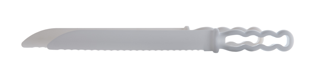 2 mittlere Kunststoffmesser - Brotmesser