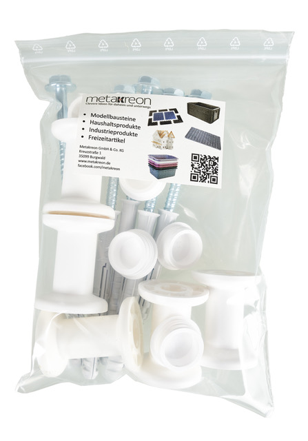Handlaufhalter-Set 5 x Abstandhalter+Stopfen+Dübel inkl. Schraube