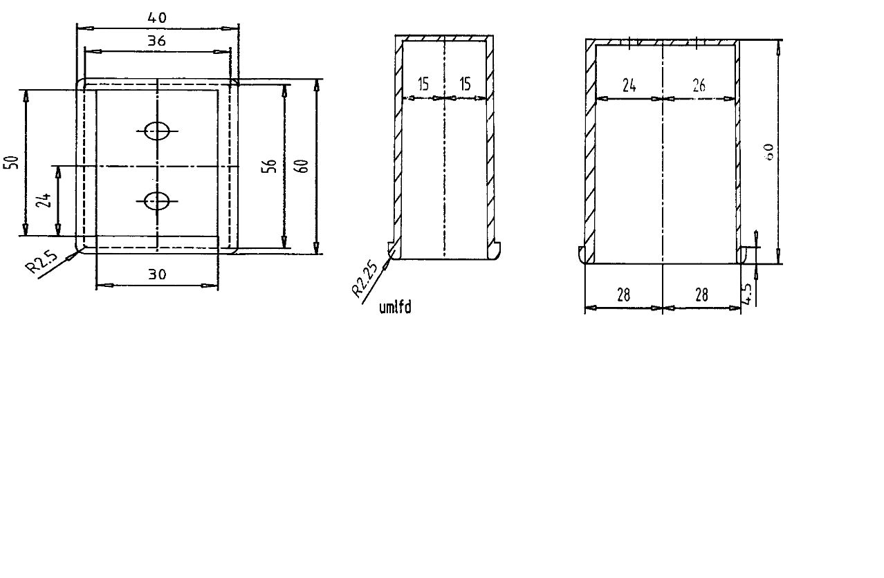 Schalldämm- und Schwingungshülse mit Boden 60 x 40 / 50 x 30 60 mm lang - 2er Pack